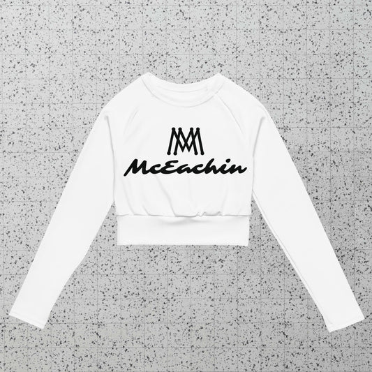McEachin Crown Logo Long-sleeve Crop Top White/Black
