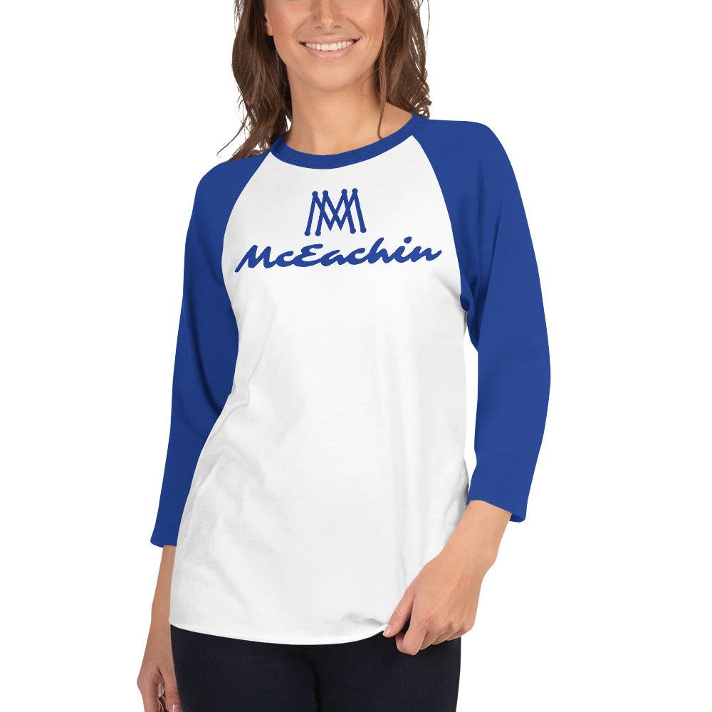McEachin 3/4 Sleeve Raglan Shirt White/Blue