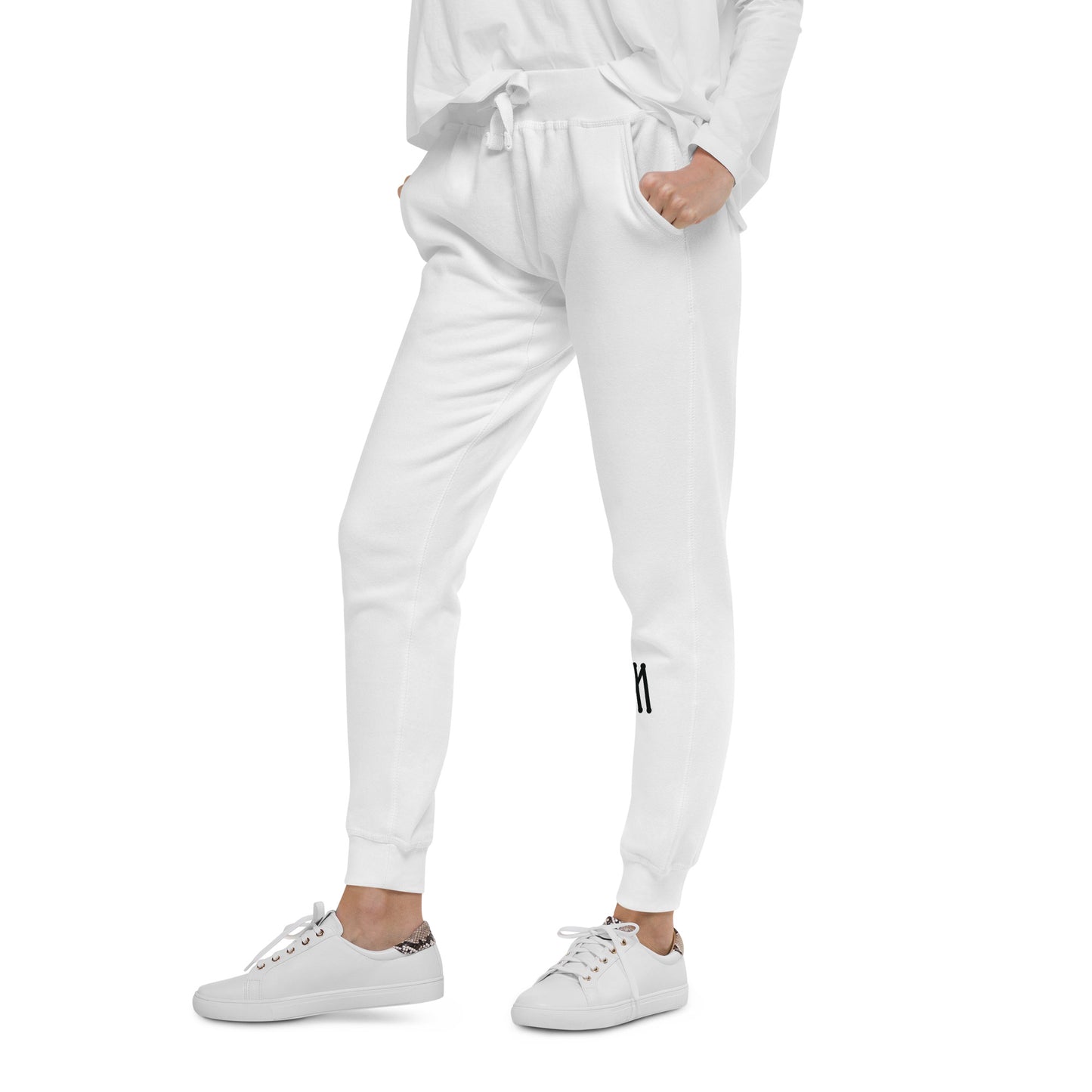 McEachin Crown Logo Fleece Sweatpants White